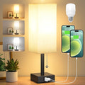 Bedside Table Lamp with 3 Color Temperatures - 3000/4000/5000K Small Lamp with USB C+A Ports, Nightstand Lamp with 3 Color Modes by Pull Chain, Bedroom Lamp for Living Read Work(LED Bulb Included)