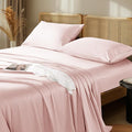 LBRO2M 1000 Thread Count 100% Egyptian Cotton Sheets Set Twin, 3 Piece Sets Bed Sheet Deep Pocket Sheet Set 16" Soft Comfortable All Season (Twin, Pink)