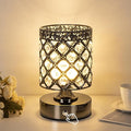 TOBUSA Black Rechargeable Cordless Table Lamp, Portable 6000mAh Crystal Battery Operated Lamp 3000K-4500K-6000K, Stepless Dimmable Bedside Touch Small Desk Lamp, Modern Industrial LED Night Light