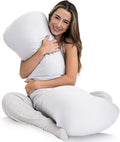 Weighted Body Pillow 8lbs - Weighted Pillow for Deeper Sleep (48” x 14”) - Cooling Body Pillows for Adults, Full Body Pillow for Adults, Side Sleeper Body Pillows with Cover (X-Large/White)