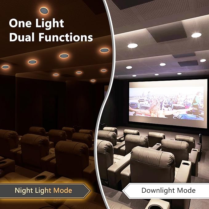 CycevSun 24 Pack 8 Inch LED Recessed Lights with Night Light, Canless Wafer Downlight Ultra Thin, Dimmable & 5CCT Selectable, 15W, 1500LM, ETL, 120-277V, 8.2Inch Cutout