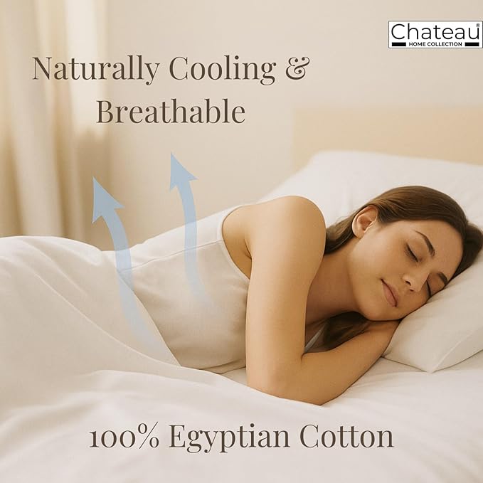 100% Egyptian Cotton Sheets Full Size Bed Set, Deep Pocket Full Sheet Set, 400 Thread Count Cotton Bed Sheets, Naturally Cool Soft Breathable Elasticated Luxury Bedding For All Seasons-Semolina