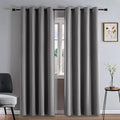 Curtains 90 Inches Long 2 Panels Set, Blackout Curtains for Bedroom Living Room, Thermal Insulated Grommet Room Darkening Drapes for Privacy Home Decor Windows(W52 x L90, Light Grey)