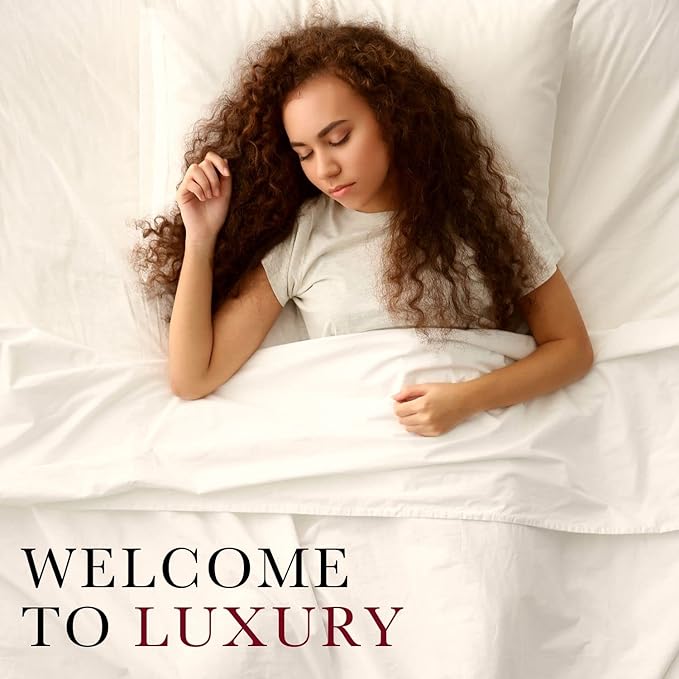 Red Land Cotton Luxury Sheet Set | 100% American Grown Cotton Basics | Premium Hotel Ultra-Soft Lightweight 4 Piece USA Made Deep Pocket Fitted Flat Sheet & pillowcases Percale Weave (Twin XL/Natural)