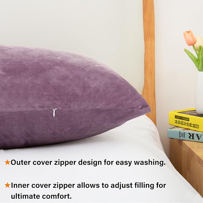 Body Pillow, Memory Foam Body Pillows for Adults Sleeping, Long Pillow for Bed, Big Large Firm Full Body Pillow for Side Sleeper, 20x54 Inch, Dark Purple