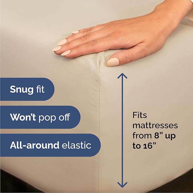 Queen 6 Piece Sheet Set - Cooling, Comfy & Breathable - Hotel Luxury Bedding, Includes Fitted Sheet for Women, Men, Kids and Teens - 1 Flat, 1 Fitted Sheet, 4 Pillowcases with Deep Pockets - Wheat