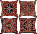 4pcs, Bohemian Ethnic Style Carpet Pattern Throw Pillow Covers, Printed Throw by Unknown