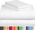 LuxClub 4 PC Full Sheet Set, Deep Pockets Wrinkle Free Cooling Bed Sheets Hotel Bedding for Women, Men, Kids & Teens, Includes 1 Fitted Sheet, 1 Flat Sheet and 2 Pillowcases-Soft White
