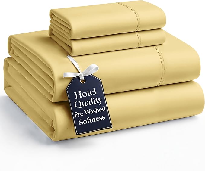 Casa Platino King Sheet Set – 4 Piece Pre-Washed Ultra Soft Bed Sheets, Brushed Microfiber Cooling Fabric, Cozy Fit for King Bed, Deep Pocket Fitted Sheet Set, Long-Lasting Hotel Quality - Cocoon