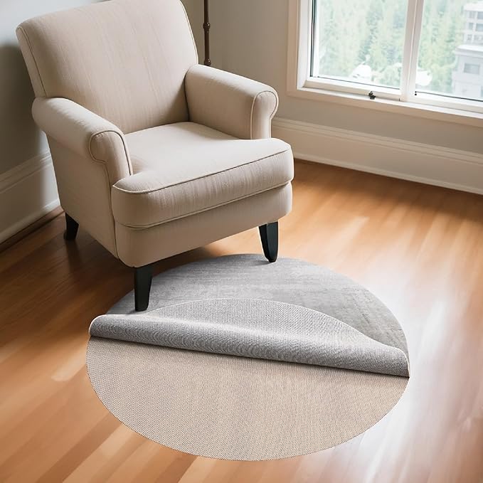Veken 2x2 Ft Round Rug Pad Gripper for Hardwood Floors, Circle Non Slip Rug Pads for Area Rugs, Thick Rug Grippers for Tile Floors, Under Carpet Anti Skid Mat, Keep Your Rugs Safe and in Place