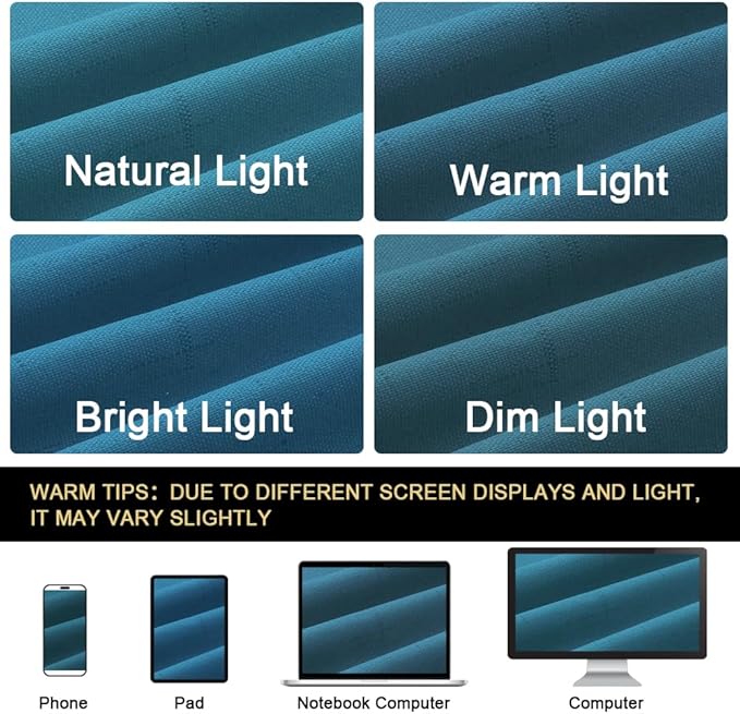 PrinceDeco 100% Blackout Linen Textured Curtains for Living Room Black Out Curtains 96 Inch Long 2 Panels Set Grommet Room Darkening Curtains & Drapes Boho Home Decor for Bedroom, Blue Sapphire