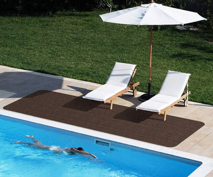 House, Home and More Indoor Outdoor Double-Ribbed Carpet Runner with Skid-Resistant Rubber Backing - Bittersweet Brown - 4 Feet x 40 Feet