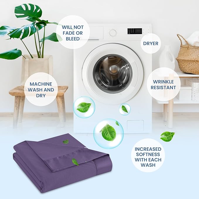 Thermee Micro Flannel Full/Queen Size Blankets, Lightweight All Seasons Cozy Blanket, Throw Blankets for Home and Living Room, Comfy & Soft Blanket for Couch, Machine Wash, No Pilling - Purple