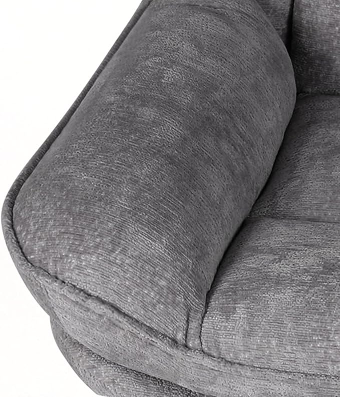 360°Free Swivel Accent Chair Set of 2 for Living Room, Slightly 20°Rocking, 24" High Backrest Upholstered Armchair, Ergonomic Design, Chenille Breathable Soft Fabric Modern Single Sofa, Gray
