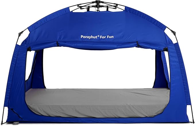 Indoor Instant Privacy Bed Tent for Sleeping,Quick Set-up Bed Canopies,Portable Bed Drapes with Large Space and 3 Doors (Blue, Full)