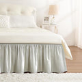 RIMELA Light Grey Bed Skirt Queen Size 18 Inch Drop, Wrap Around Elastic Bedskirt, Dust Ruffle for Adjustable Bed Base Machine Washable Easy to Install Bed Skirts