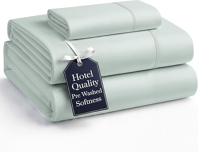Casa Platino Twin Size Sheets Set – Pre-Washed Bedding, Ultra Soft & Cozy, 3 Piece Set, Fade-Resistant Sheet Set Twin, Brushed Durable Microfiber Sheets with Deep Pockets – Mineral