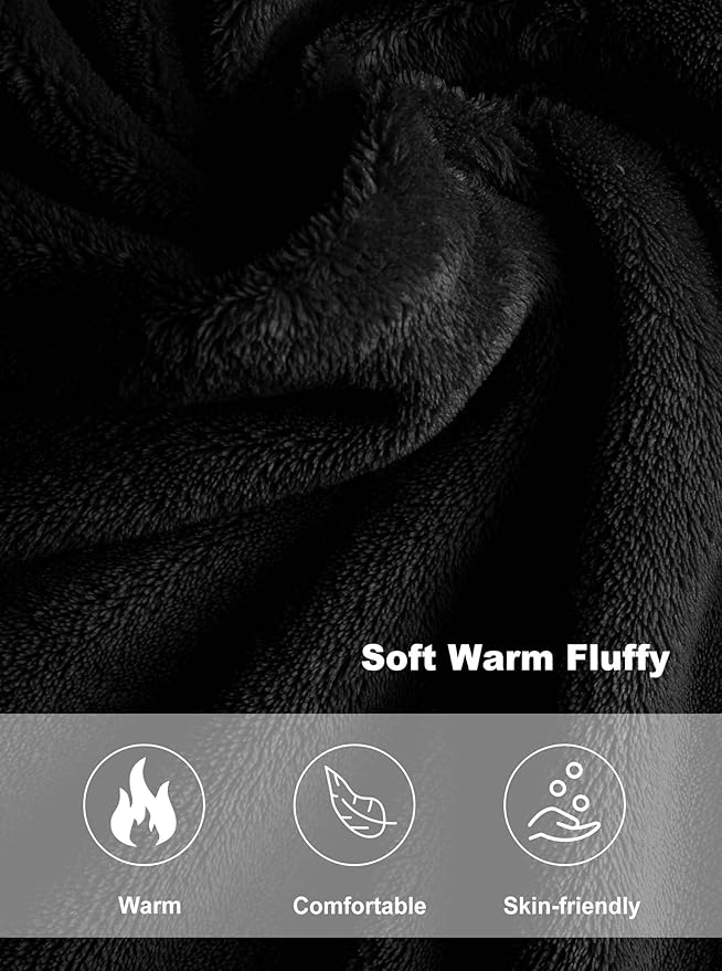 Artfasion Womens Long Fleece Robe - Warm Soft Floor Length Flannel Bathrobes for Winter Thicker Long House Coat with Pockets