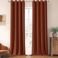 ChrisDowa 100% Blackout Terracotta Solid Curtains 102 Inches Long 2 Panels for Bedroom Living Room,Farmhouse Room Darkening Thermal Insulated Soundproof Grommet Top Window Treatment Drapes,52x102