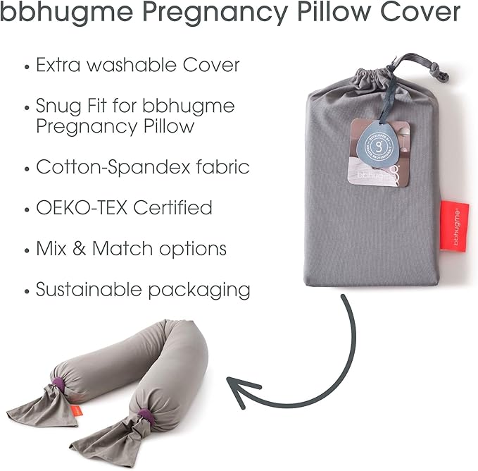 bbhugme Adjustable Pregnancy Pillow with an Extra Stone Cover - Full Body Support for Pregnant Women