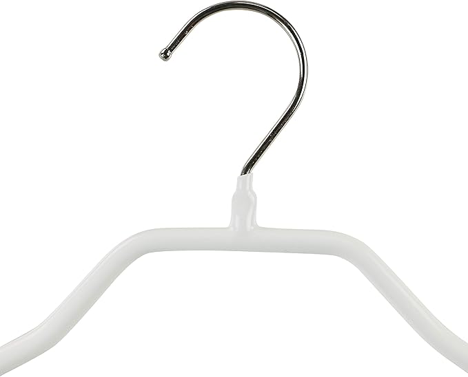Mawa by Reston Lloyd BodyForm Series Non-Slip Space-Saving Clothes Hanger for Jackets, Suits and Coats, 16-1/2", Style 42/L, White, Set of 2