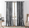 SMILETIME Grey Crushed Velvet Curtains 52x96 inch Luxurious Thermal Insulated Soundproof Drapes for Living Room Bedroom Office Soft and Durable Light-Filtering Window Treatments, 2 Panels