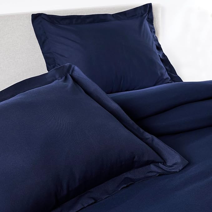 PeachSkinSheets 1500tc Level of Softness Soft Cooling Duvet Cover Set | King/Cali King Size - Mariner Blue