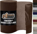 GORILLA GRIP powerGRIP Drawer Shelf and Cabinet Liner, Thick Strong Hold, Non-Adhesive Liners Protect Kitchen Cabinets and Cupboard, Bathroom Drawers, Easy Install, Breathable Mat, 12" x10', Chocolate