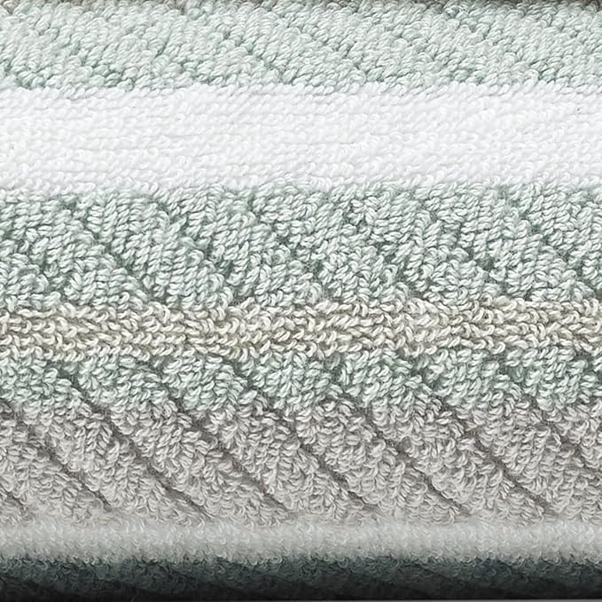 Tommy Bahama - Bath Towels, 100% Soft & Absorbent Cotton Terry Loop with Twill Texture, Low Linting & Fade Resistant, Medium Weight Bathroom Towels (Ocean Bay Blue, 3 Piece)