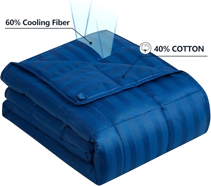 Weighted Blanket Queen Size (60"x80" 17lbs),Ultra Soft and Cozy Cooling Weighted Blanket Queen Size for Adult,Heavy Blanket with Machine Washable Soft Blanket, Navy Blue