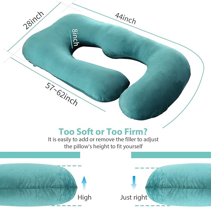 BATTOP Pregnancy Pillows for Sleeping,Full Body Maternity Pillow with Removable Cover,Support for Back,HIPS,Legs,Belly for Pregnant Women,Pregnancy Must Haves