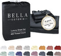 Bella Coterie Luxury Bamboo Viscose Queen Size Sheet Set | 100% Organically Grown | Ultra Soft | Cooling for Hot Sleepers | 18" Deep Pocket [Black]
