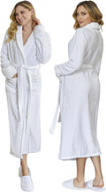 Lotus Linen Plush Robes for Women - Soft Bathrobe, Custom Monogram, Warm Fleece Robe with Pockets