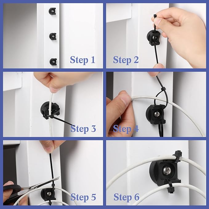 Yookeer Magnetic Zip Tie Mount Base Black Magnetic Cable Clips Wire Holder Multipurpose Cable Ties Management Base Electrical Supplies for Wire