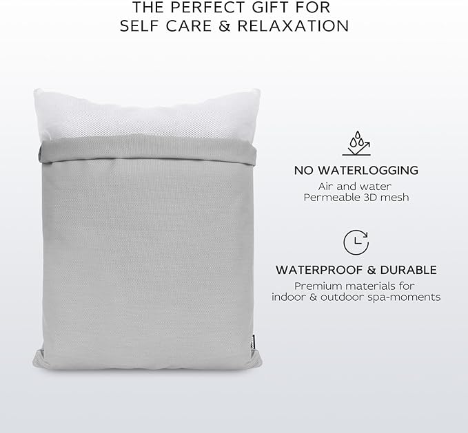 Bath Pillows for Tub Neck and Back Support,Bathtub Cushion backrest headrest Neck Pillow,tub Pillow for Bathtub,3D Mesh Core,Breathable,Quick-Drying,Ergonomic Relaxation,Gray
