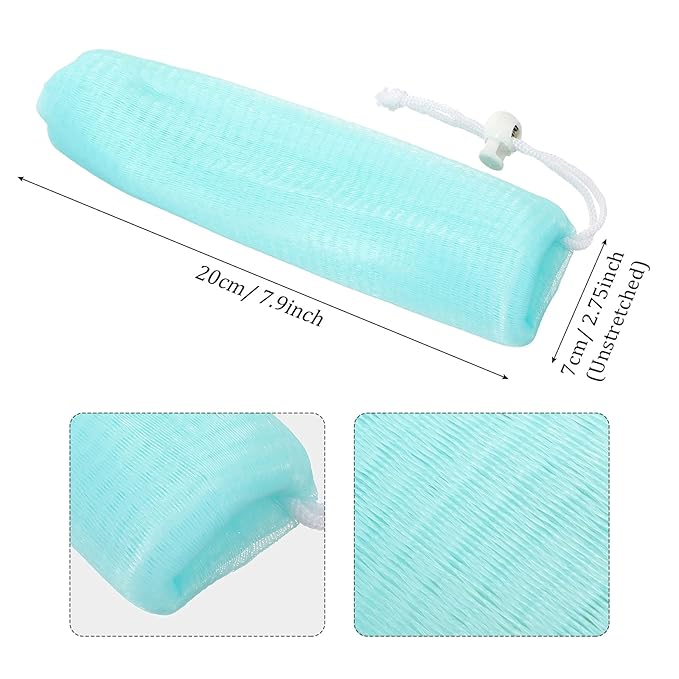 Boao Mesh Soap Bar Loofah Exfoliating Mesh Soap Saver Bag Pouch Bubble Foam Net for Body Facial Shower Cleaning Tool(20 Pieces)