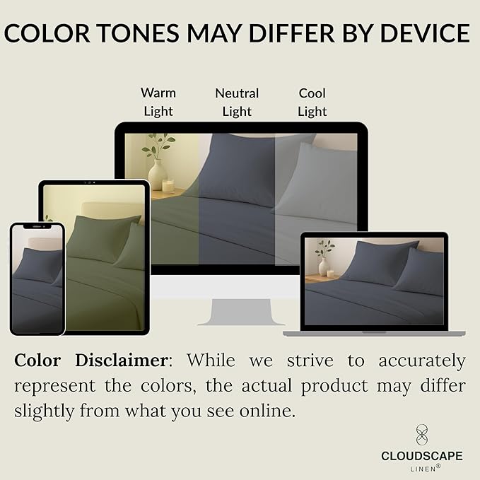 Egyptian Cotton Twin XL Size Sheets Set, 4 Charcoal