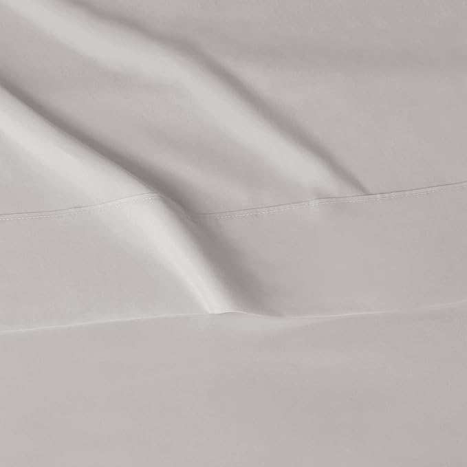 Amazon Basics Lightweight Super Soft Easy Care Wrinkle Free Microfiber 3 Piece Bed Sheet Set with 14-Inch Deep Pockets, Twin, Light Gray, Solid, Kids, Men & Women Bedding