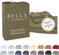 Bella Coterie Luxury Bamboo Viscose Twin Size Sheet Set | 100% Organically Grown | Ultra Soft | Cooling for Hot Sleepers | 18" Deep Pocket [Olive]