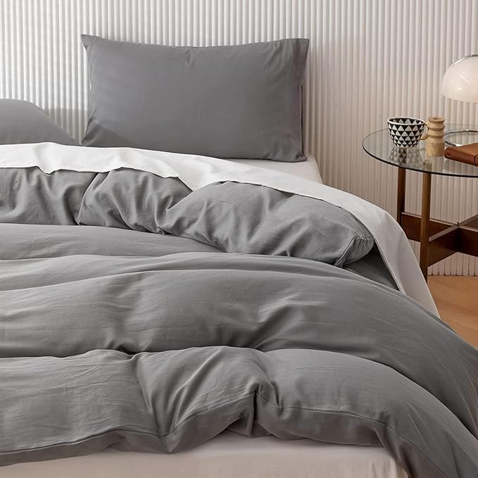 1000 Thread Count Queen Duvet Cover 100% Egyptian Cotton Solid Long Staple Luxury Quality Sateen Weave Durable Soft Comfy Comforter Cover with Zipper Closure & Corner Ties
