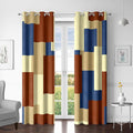 Terracotta Blue 100% Blackout Curtains for Bedroom 96 inch Long 2 Panels Set Modern Abstract Geometric Black Out Curtains Insulated Room Darkening Window Drapes for Living Room, 52Wx96L
