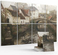 Wall Art Acoustic Panels,35''X24''Soundproof Wall Panels-8-Pack with 50 Adhesive Tabs, Panels for Living Room and Recording Studio, Offices-Small Town Near La Panne