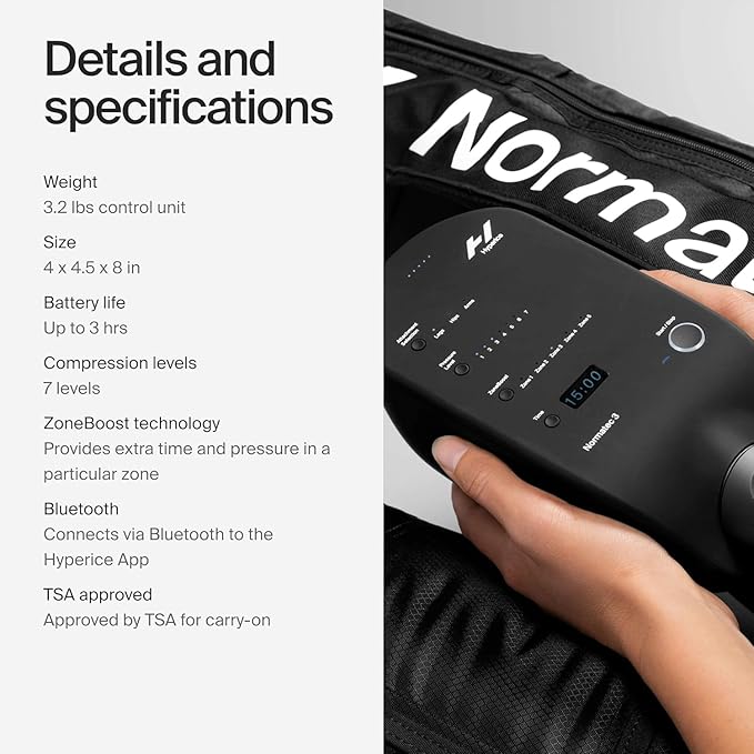 Hyperice Normatec 3 - Recovery System with Patented Dynamic Compression Massage Technology (Normatec 3 Full Body (Standard Legs + HIPS + Arms) FSA-HSA