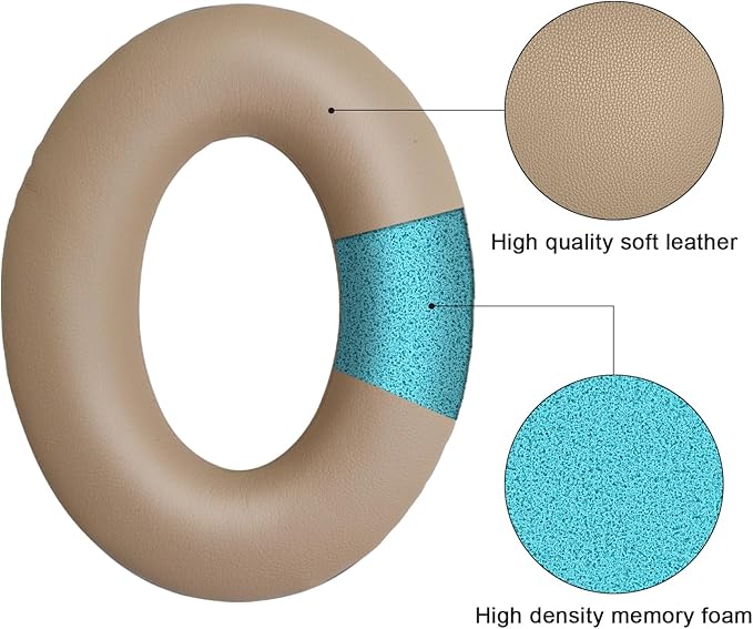 Replacement Ear Pads for Bose QuietComfort 35 35 II 15 25(qc 35 25 15/QC35 ii), Headphone Ear Covers, High Density Memory Cotton, Soft Leather, Adaptive Noise Isolation Headphones Pads Cushions