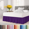 Wrap Around Dust Ruffle Bed Skirt - Purple - Twin/Twin XL Size Beds with 24 Inch Drop - Easy Fit Elastic Strap - Adjustable Pleated Bedskirt w/Brushed Fabric - Wrinkle Free - Women, Men, Kids & Teens