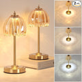 Set of 2 Tulip Table Lamp with 5000mAh Battery & Touch Control, Cordless Small Table Lamp with 3 Colors, Dimmable Rechargeable Table Lamps for Bedroom, Desk, Bedside (Amber Tulip)