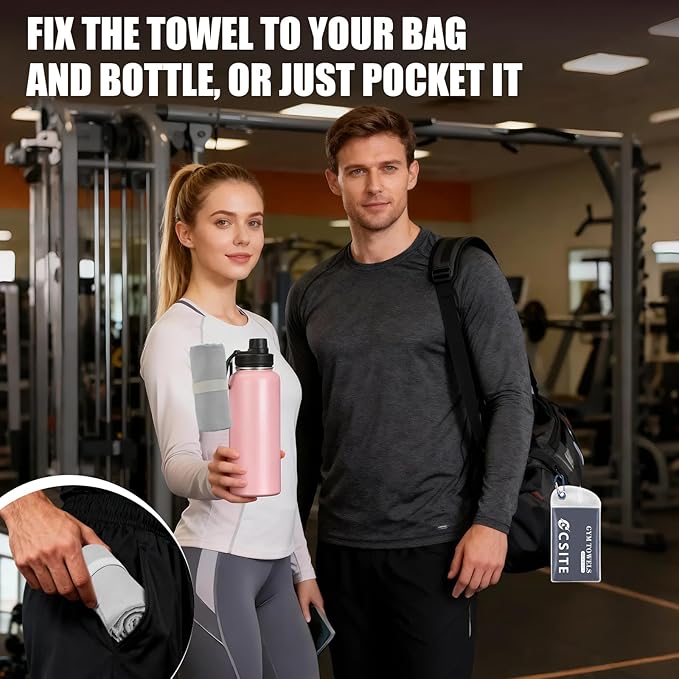 Microfiber Gym Towels 5 Pack - Quick Dry & Highly Absorbent, Stays Fresh, Soft & Compact Sweat Towel for Workout, Yoga, Running, Tennis, Camping, Men & Women