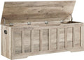 51.2" Storage Chest Extra Large,Storage Bench with 2 Safety Hinges,Shoe Bench,51.2 * 15.7 * 19.1 inches,Wooden Trunk for Bedroom,livingroom,entryway,Supports 220 lb,Easy Assembly(Greige