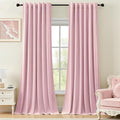 Baby Pink Velvet Curtains 84 Inches Long for Girls Bedroom, Luxury Room Darkening Thermal Insulated Blackout Curtain Window Drapes for Living Room Nursery, Back Tab Rod Pocket, W52 x L84, 2 Panels