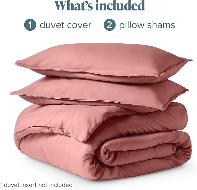 Bare Home Bedding Duvet Cover California King Size - Premium 1800 Super Soft Collection - Lightweight, Cooling - Soft Breathable Bedding Duvet Cover (Cal King, Dusty Rose)